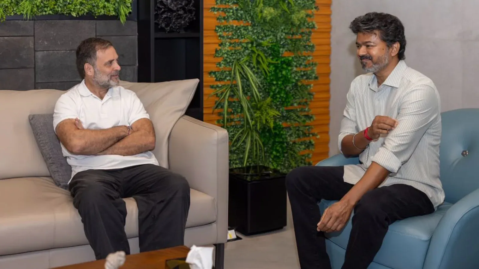 Rahul Gandhi and Vijay Bond Over Coffee in Chennai