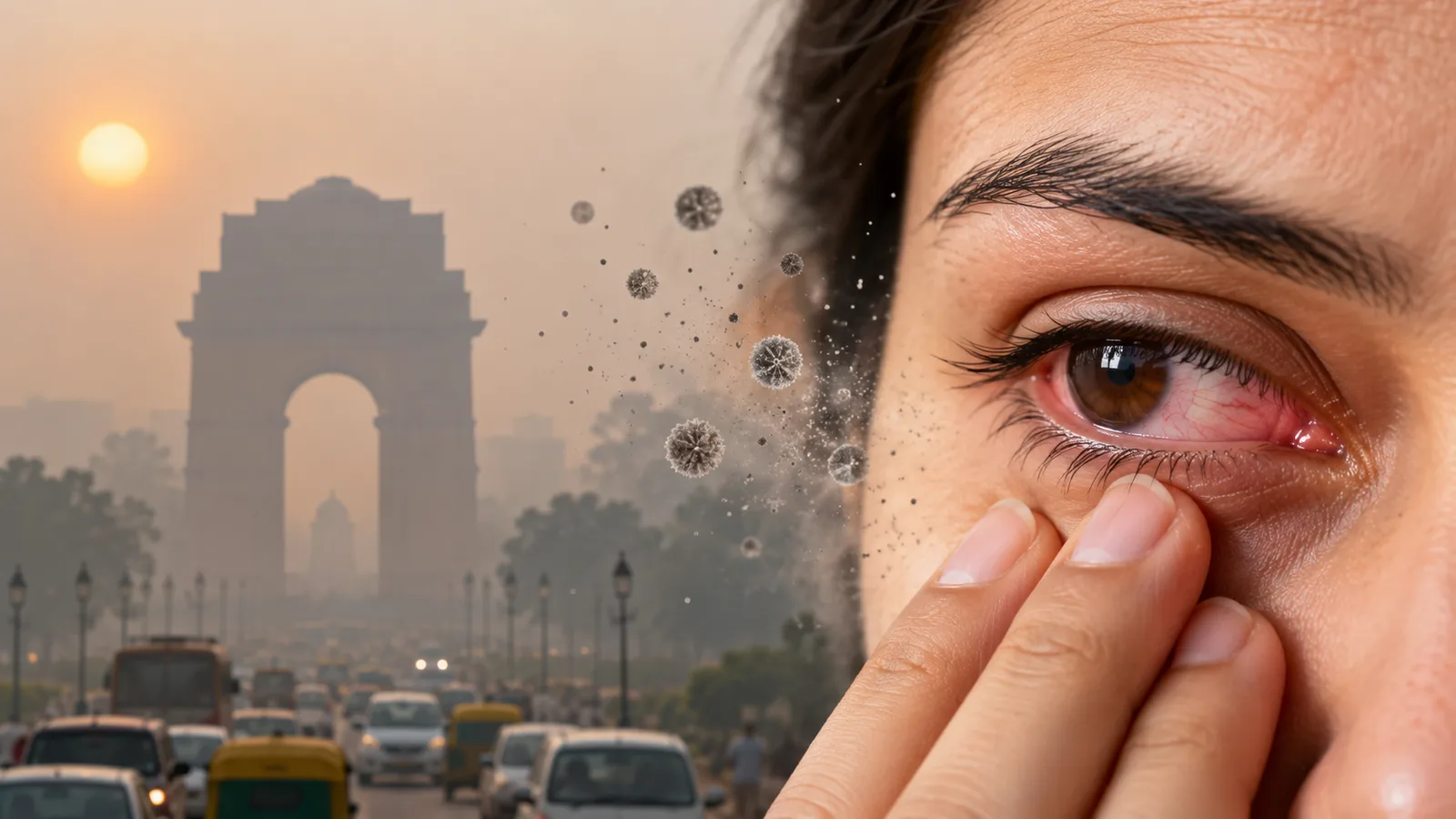 दिल्लीतील वायु प्रदूषणामुळे डोळ्यांच्या आरोग्यावर परिणाम